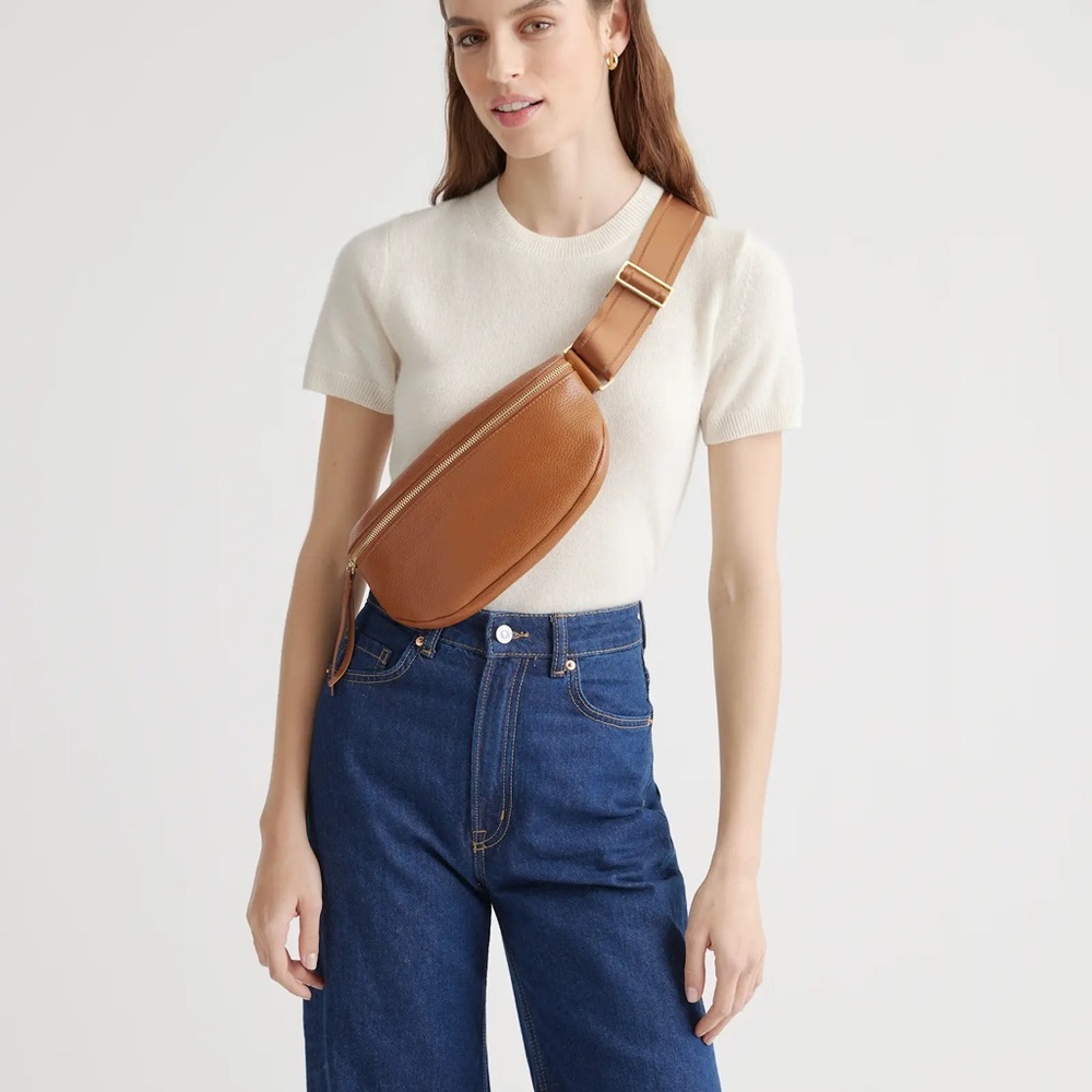Quince Italian Pebbled Leather Sling Bag